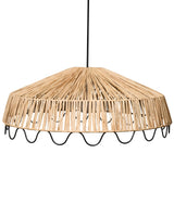 Pendant Lamp Rattan Raffia Natural Ceiling Light Dining Room Living Room Boho Style Hand-Woven Beliani