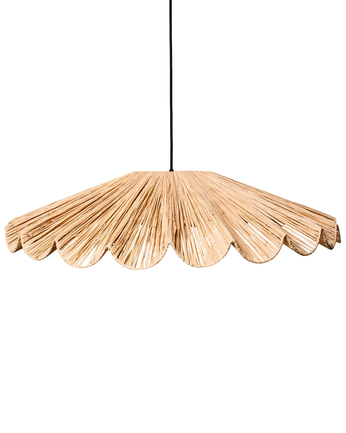 Boho Pendant Lamp Rattan Raffia Natural Hand-Woven Ceiling Light Dining Room Hallway Living Room Beliani