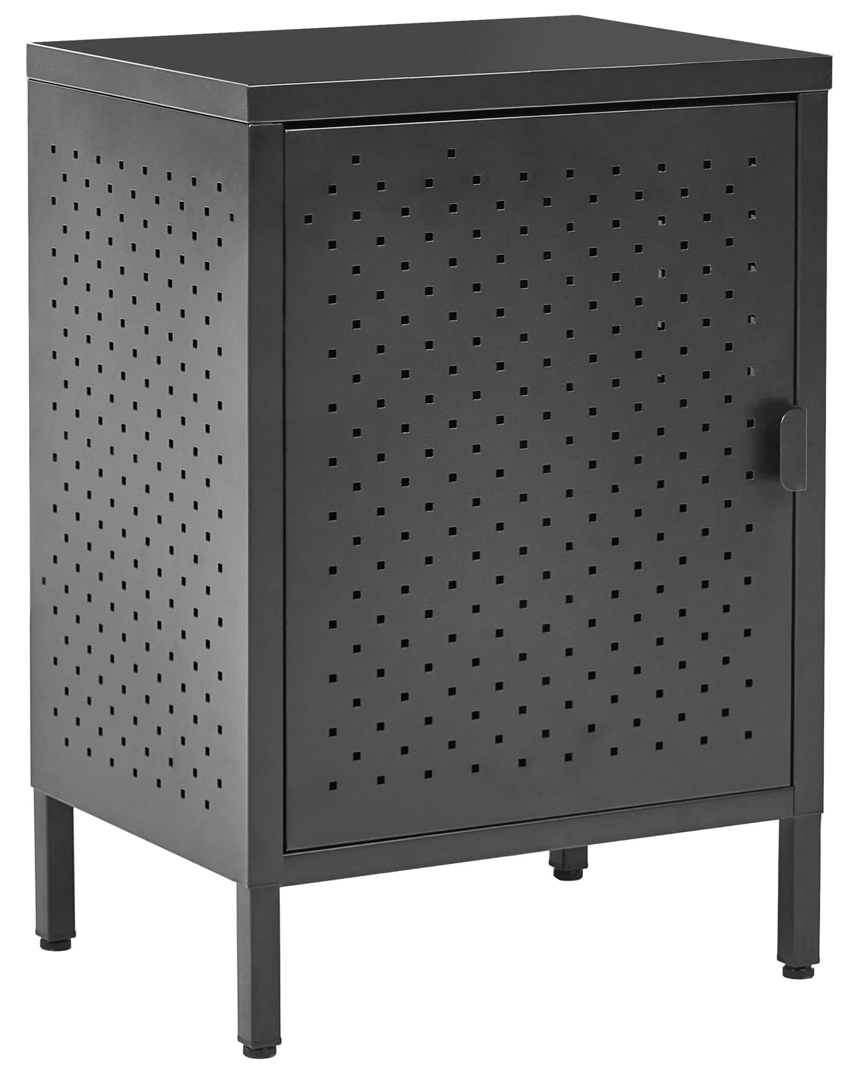 Storage Unit Black Steel Office Cabinet with 2 Shelves Powder Coated Modern Industrial Home Office Beliani