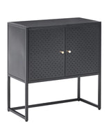 Storage Unit Black Steel Office Cabinet with 2 Shelves Powder Coated Modern Industrial Home Office Beliani