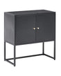 Storage Unit Black Steel Office Cabinet with 2 Shelves Powder Coated Modern Industrial Home Office Beliani