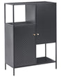 Storage Unit Black Steel Office Cabinet with 6 Shelves Powder Coated Modern Industrial Home Office Beliani