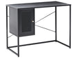 Modern Desk Black Steel with Storage Powder Coated Industrial Home Office Beliani