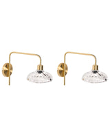 Wall Lamp Gold Iron Glass Drum Shade Light Bedroom Living Room Modern Industrial Beliani