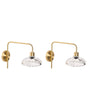 Wall Lamp Gold Iron Glass Drum Shade Light Bedroom Living Room Modern Industrial Beliani