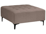Ottoman Taupe Fabric Tufted Fabric Modern Living Room Square Footstool Black Legs Beliani