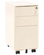 Storage Cabinet Light Beige Metal with 3 Drawers Key Lock Castors Industrial Modern Home Office Garage Beliani