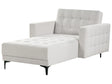 Chaise Lounge Light Grey Fabric Tufted =Modern Living Room Reclining Day Bed Black Legs Track Arms Beliani