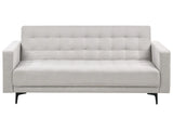 Sofa Bed Light Grey Fabric Tufted Modern Living Room Modular 3 Seater Black Legs Track Arm Beliani