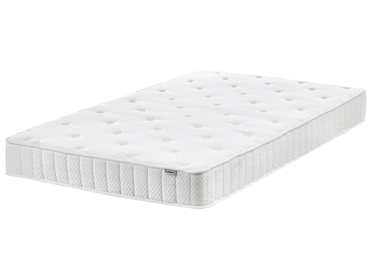 Double Sided Mattress White Fabric EU Small Double Size Medium Hard Beliani