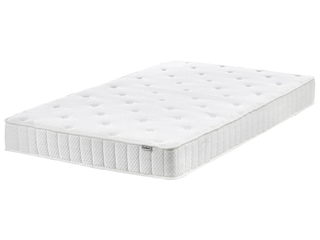 Double Sided Mattress White Fabric EU Small Double Size Medium Hard Beliani