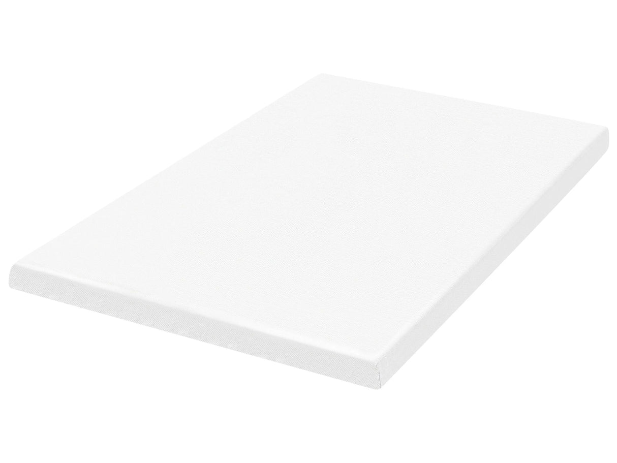 Mattress Topper White PU Foam Polyester Cover EU Small Double Size Comfort Layer Pad Beliani