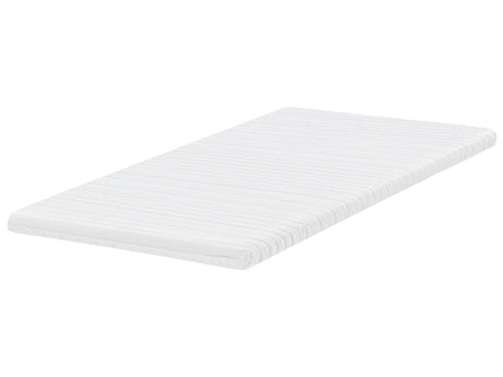 Mattress Topper White Memory Foam Polyester Cover EU Small Double Size Comfort Layer Pad Beliani