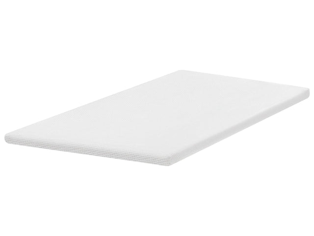 Mattress Topper White Latex Foam Polyester Cover EU Small Double Size Comfort Layer Pad Beliani