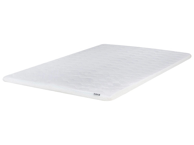 Mattress Topper White Gel Foam Polyester Cover EU Small Double Size Comfort Layer Pad Beliani