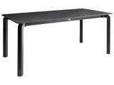 Garden Dining Table Black Marble Sintered Stone Top Iron Frame UV Water Rust Resistant Outdoor Indoor Dining Room Patio Modern Style Beliani