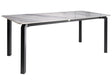 Garden Dining Table Black and Grey Marble Sintered Stone Top Iron Frame UV Water Rust Resistant Outdoor Indoor Dining Room Patio Modern Style Beliani