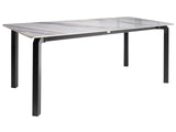 Garden Dining Table Black and Grey Marble Sintered Stone Top Iron Frame UV Water Rust Resistant Outdoor Indoor Dining Room Patio Modern Style Beliani