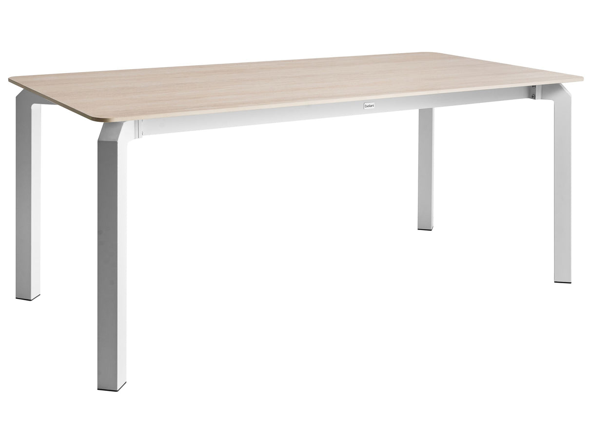 Garden Dining Table Travertine Effect Sintered Stone Top Iron Frame UV Water Rust Resistant Outdoor Indoor Dining Room Patio Modern Style Beliani