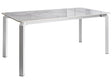 Garden Dining Table White and White Marble Sintered Stone Top Iron Frame UV Water Rust Resistant Outdoor Indoor Dining Room Patio Modern Style Beliani