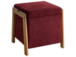 Pouffe Burgundy Fabric Upholstery with Storage Accessory Living Room Bedroom Glam Retro Beliani