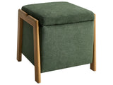 Pouffe Green Fabric Upholstery with Storage Accessory Living Room Bedroom Glam Retro Beliani