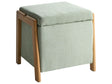 Pouffe Light Green Fabric Upholstery with Storage Accessory Living Room Bedroom Glam Retro Beliani
