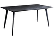 Garden Dining Table Black Marble Sintered Stone Top Iron Frame UV Water Rust Resistant Outdoor Indoor Dining Room Patio Modern Style Beliani