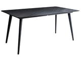 Garden Dining Table Black Marble Sintered Stone Top Iron Frame UV Water Rust Resistant Outdoor Indoor Dining Room Patio Modern Style Beliani