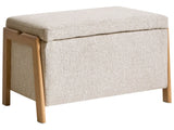 Storage Bench Light Brown Fabric Upholstery Modern Design Glam Style Living Room Bedroom Beliani