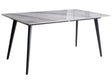 Garden Dining Table Black and Grey Marble Sintered Stone Top Iron Frame UV Water Rust Resistant Outdoor Indoor Dining Room Patio Modern Style Beliani