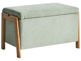 Storage Bench Light Green Fabric Upholstery Modern Design Glam Style Living Room Bedroom Beliani