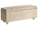 Storage Bench Beige Water Repellent Fabric Upholstery Modern Design Scandi Style Living Room Bedroom Beliani
