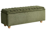 Storage Bench Green Fabric Upholstery Modern Design Scandi Style Living Room Bedroom Beliani