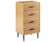 Chest of Drawers Light Brown MDF Iron Legs 4 Drawers Modern Beliani