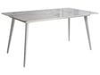 Garden Dining Table White and White Marble Sintered Stone Top Iron Frame UV Water Rust Resistant Outdoor Indoor Dining Room Patio Modern Style Beliani