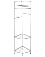 Clothes Rack Silver Steel Metal 160 cm Freestanding Germant Rail Stand with Shelves Glam Industrial Beliani
