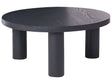 Coffee Table Black Particle Board Round Smooth Top  80 cm Modern Scandinavian Design Living Room Beliani