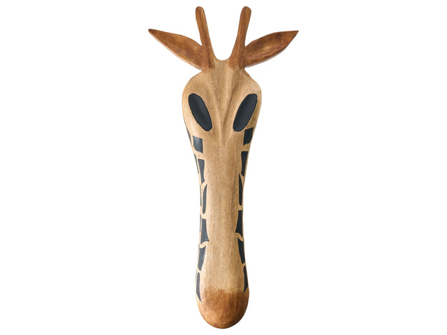 Wall Decor Brown Mango Wood Decorative Hanging Animal Giraffe Motif Handmade Boho Swahili Style Beliani