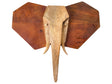Wall Decor Brown Mango Wood Decorative Hanging Abstract Animal Motif Elephant Handmade Boho African Style Beliani