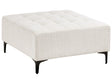 Ottoman Off White Fabric Tufted Fabric Modern Living Room Square Footstool Black Legs Beliani