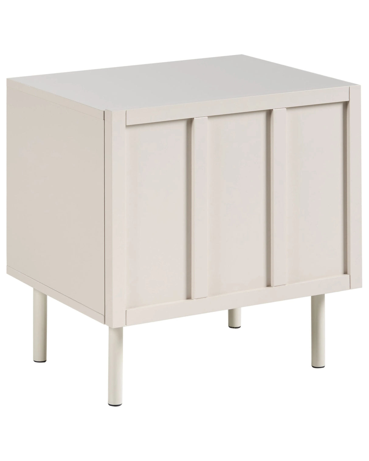 Bedside Table Light Beige MDF Metal Legs 2 Shelves Cashmere Modern Design Bedroom Beliani