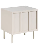 Bedside Table Light Beige MDF Metal Legs 2 Shelves Cashmere Modern Design Bedroom Beliani