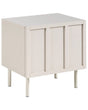 Bedside Table Light Beige MDF Metal Legs 2 Shelves Cashmere Modern Design Bedroom Beliani