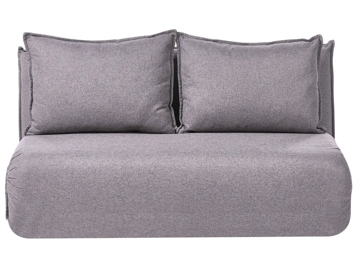 Sofa Bed Dark Grey Faux Linen Upholstery 2 Seater Armless with Extra Cushions Kids Sofa Modern Style Living Room Kids Bedroom Beliani