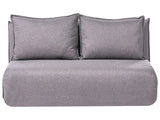 Sofa Bed Dark Grey Faux Linen Upholstery 2 Seater Armless with Extra Cushions Kids Sofa Modern Style Living Room Kids Bedroom Beliani