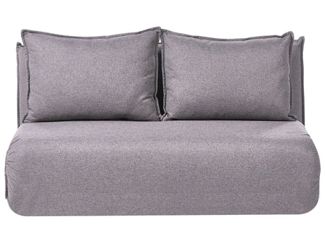 Sofa Bed Dark Grey Faux Linen Upholstery 2 Seater Armless with Extra Cushions Kids Sofa Modern Style Living Room Kids Bedroom Beliani