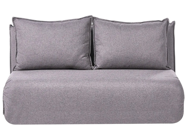 Sofa Bed Dark Grey Faux Linen Upholstery 2 Seater Armless with Extra Cushions Kids Sofa Modern Style Living Room Kids Bedroom Beliani