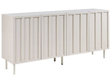 Sideboard Light Beige MDF 4 Door Cabinet Metal Legs Cashmere Modern Design Bedroom Beliani