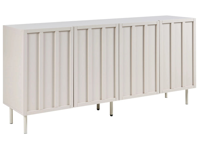 Sideboard Light Beige MDF 4 Door Cabinet Metal Legs Cashmere Modern Design Bedroom Beliani